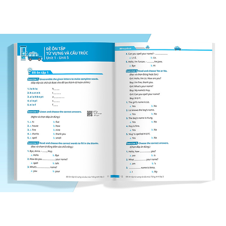 Đề ôn tập từ vựng và cấu trúc tiếng Anh lớp 3 - Ảnh 4