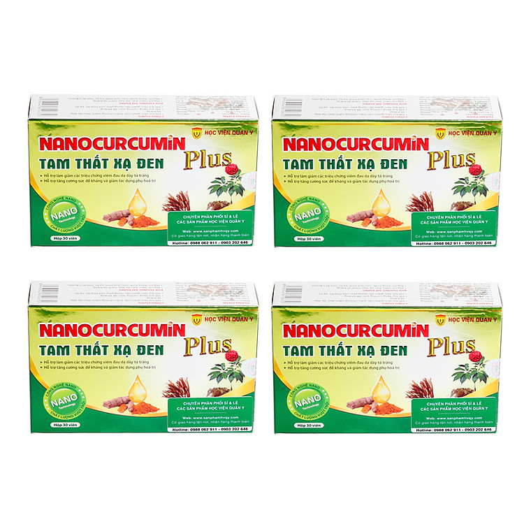 Combo 4 Thực Phẩm Chức Năng Nanocurcumin Tam Thất Xạ Đen PLUS (30 Viên/Hộp)