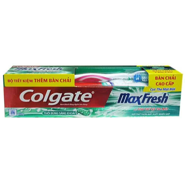 Bộ kem + Bàn chải đánh răng Colgate MAXFRESH Trà xanh 230g - 32346