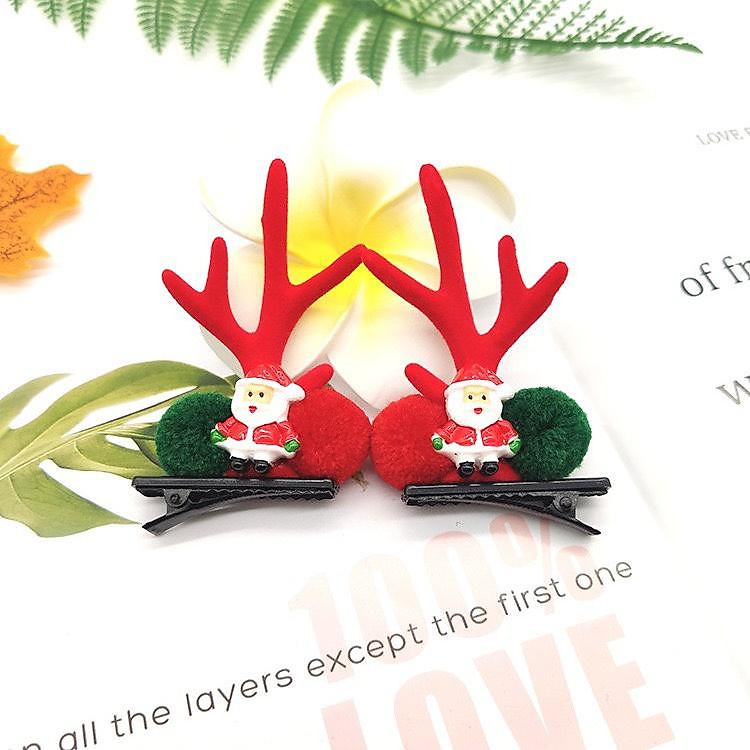 Set 2 Kẹp Tóc Mái Ông Gìa Noel Dễ Thương Kute