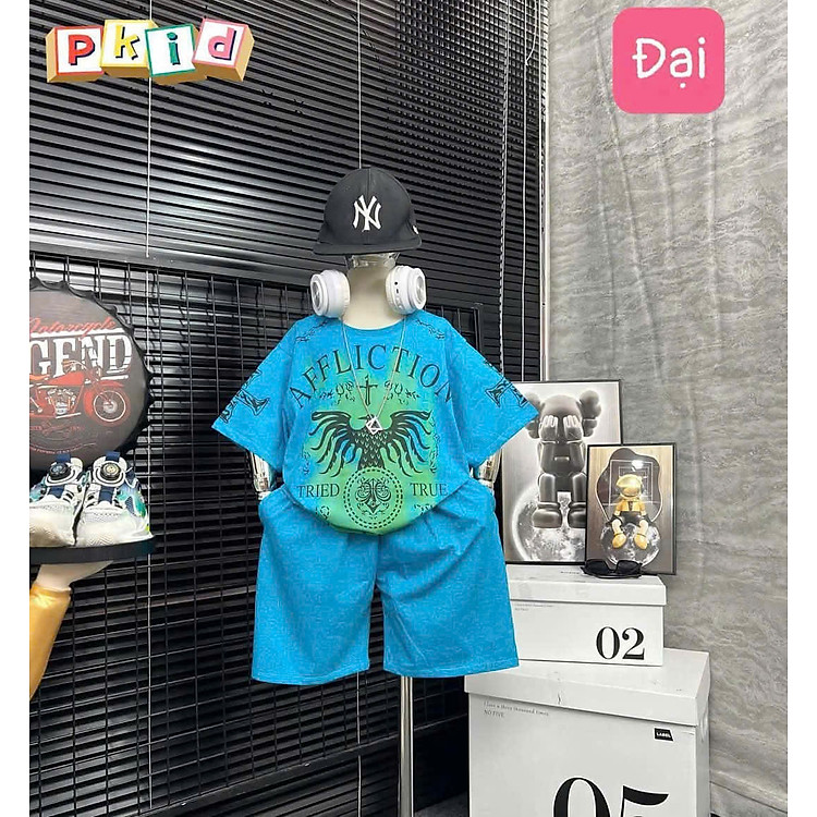 Đồ bộ bé trai, bộ cộc tay cho bé trai phong cách Hàn Quốc size 10-60kg chất cotton mềm mịn mát