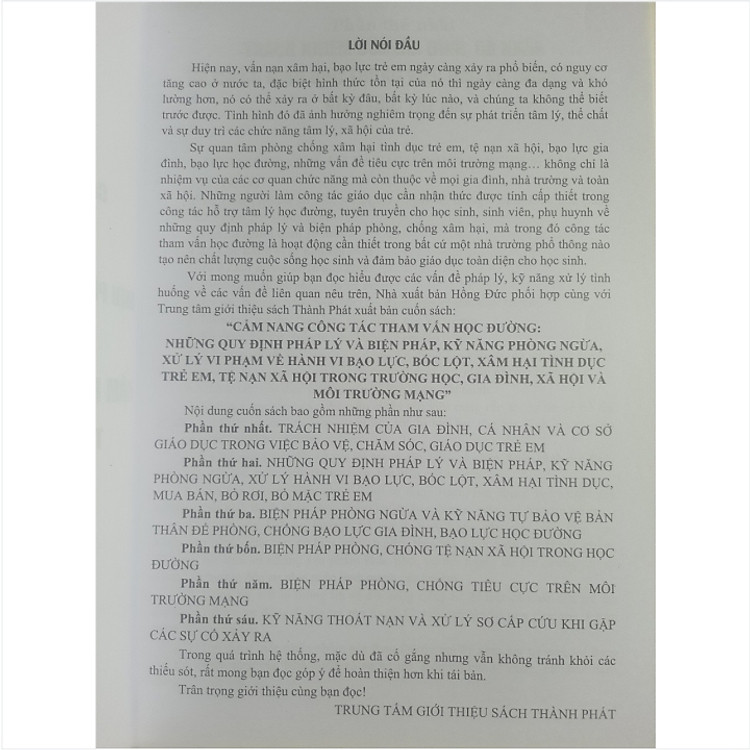 Cẩm Nang Công Tác Tham Vấn Học Đường - Những Quy Định Pháp Lý Và Biện Pháp Phòng Ngừa Hành Vi Bạo Lực Trẻ Em - Ảnh 2
