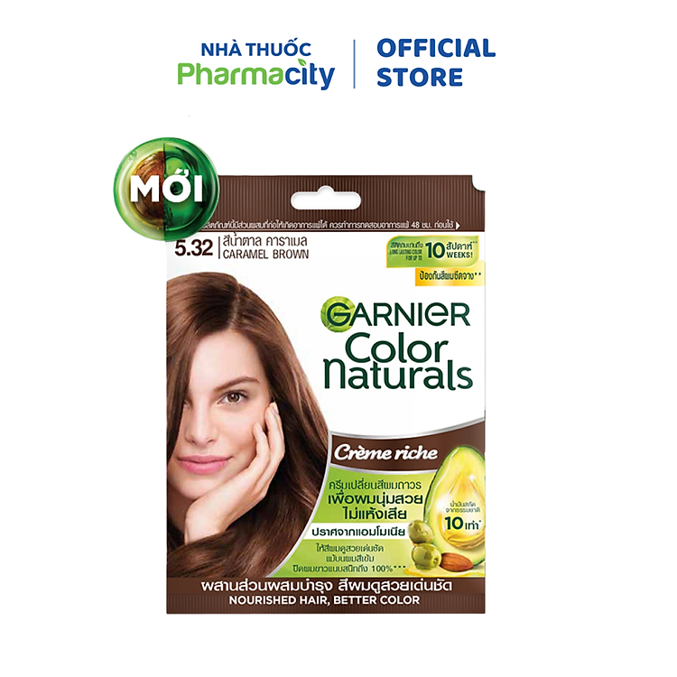 Kem nhuộm tóc GARNIER màu 5.32 Nâu Caramel 30ml+30g/gói