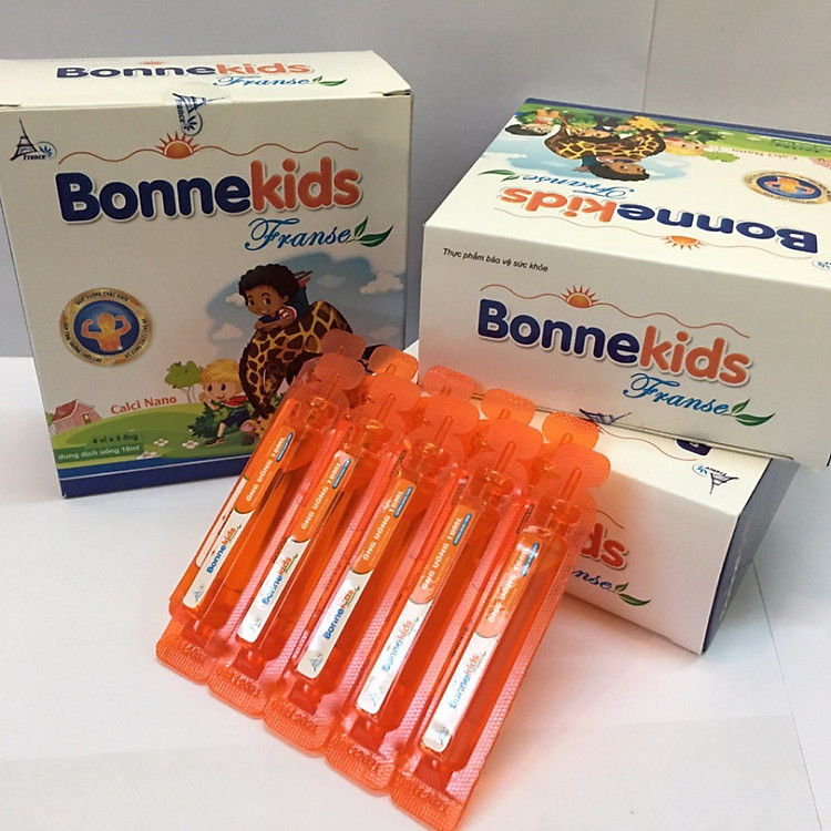 Combo 2 Bonnekids Franse - Bổ sung canxi cho bé chậm phát triển chiều cao với bộ 3 Canxi Nano, Vitamin D3, MK7