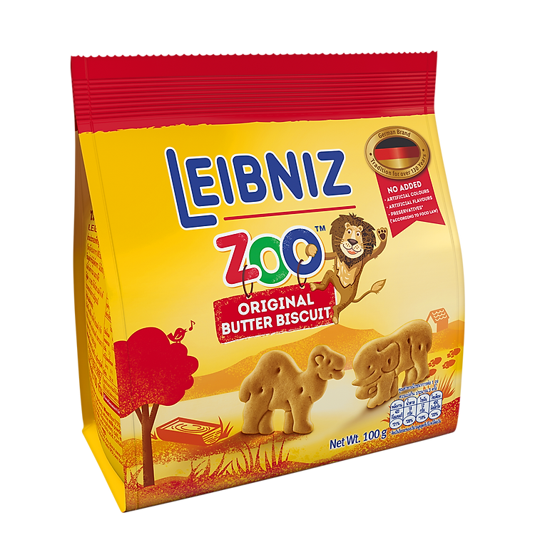 Bánh qui bơ hình thú Leibniz Zoo Đức 100g, nguyên liệu Châu Âu