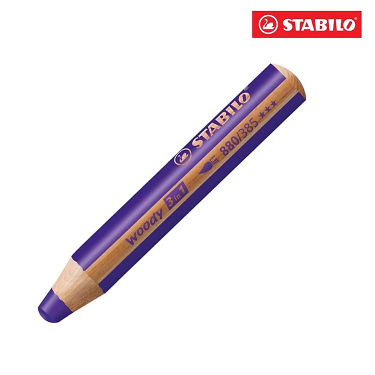 Bút Chì Màu STABILO Woody 3 in 1 (Đỏ, Tím đậm)