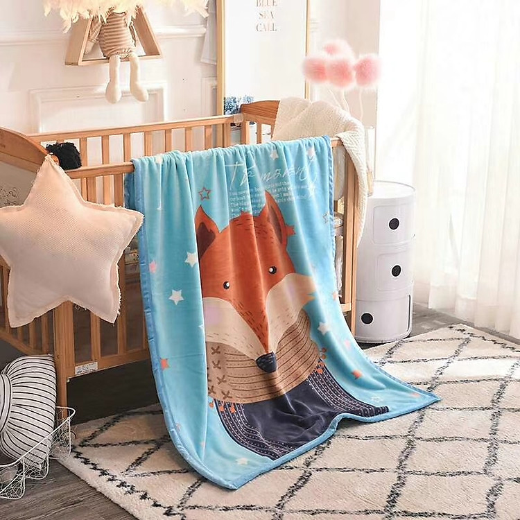 Chăn tuyết trẻ em 1 lớp kích thước 1mx1m4