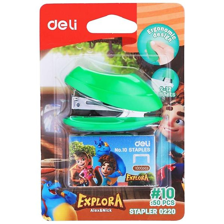 Bấm Kim Số 10 Deli 220 – Xanh Ngọc