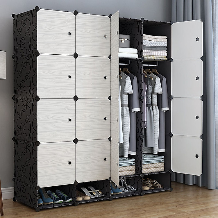 Tủ nhựa ghép 20 ô đen của gỗ