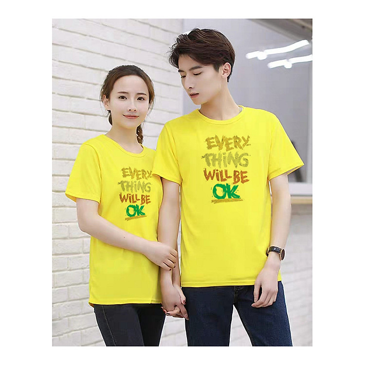 Áo thun đôi ATIN38 màu vàng