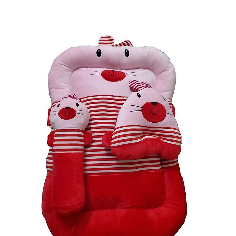 Bộ nệm gối nhung 60*80 cm cho bé (0th-2 tuổi) giao ngẫu nhiên