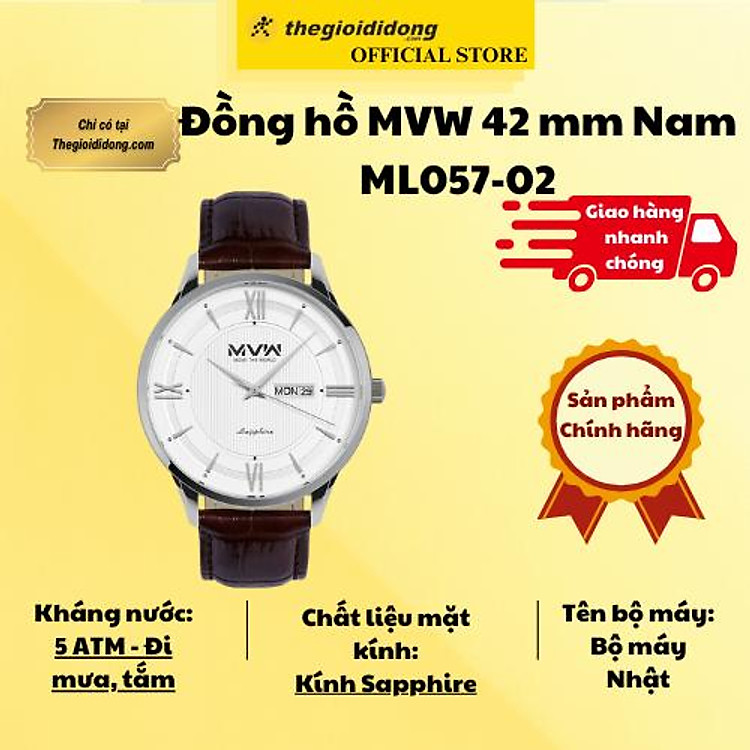 Đồng hồ MVW 42 mm Nam ML057-02 - Hàng Chính Hãng