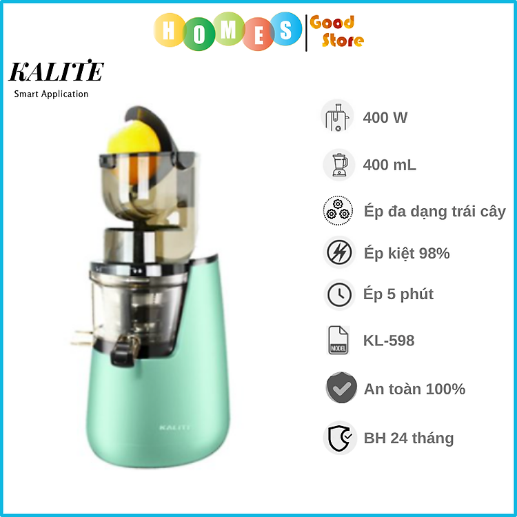 Máy Ép Chậm Châu Âu KALITE KL-598 Công Suất 400W - Hàng Chính Hãng