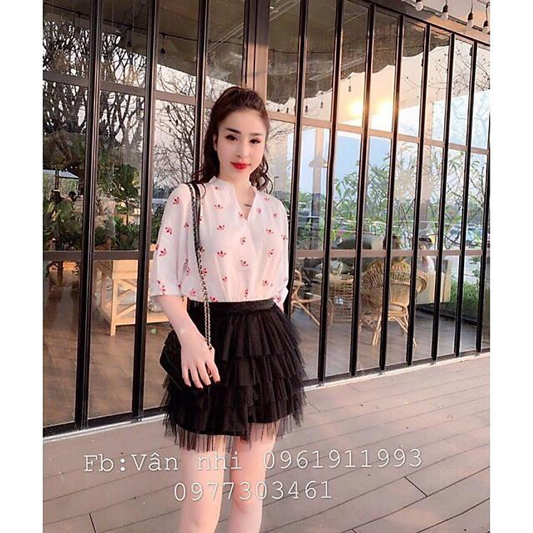 Chân váy VOAN xoè nhiều tầng DÁNG NGẮN NĂNG ĐỘNG