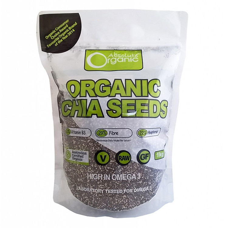 Thực Phẩm Chức Năng Hạt Chia Organic Chia Seeds Úc Túi 1Kg