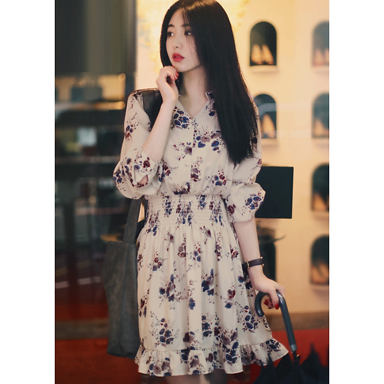 Đầm Hoa Xinh Dễ Thương Thời Trang Kiểu Hàn Quốc DN015 MayHomes