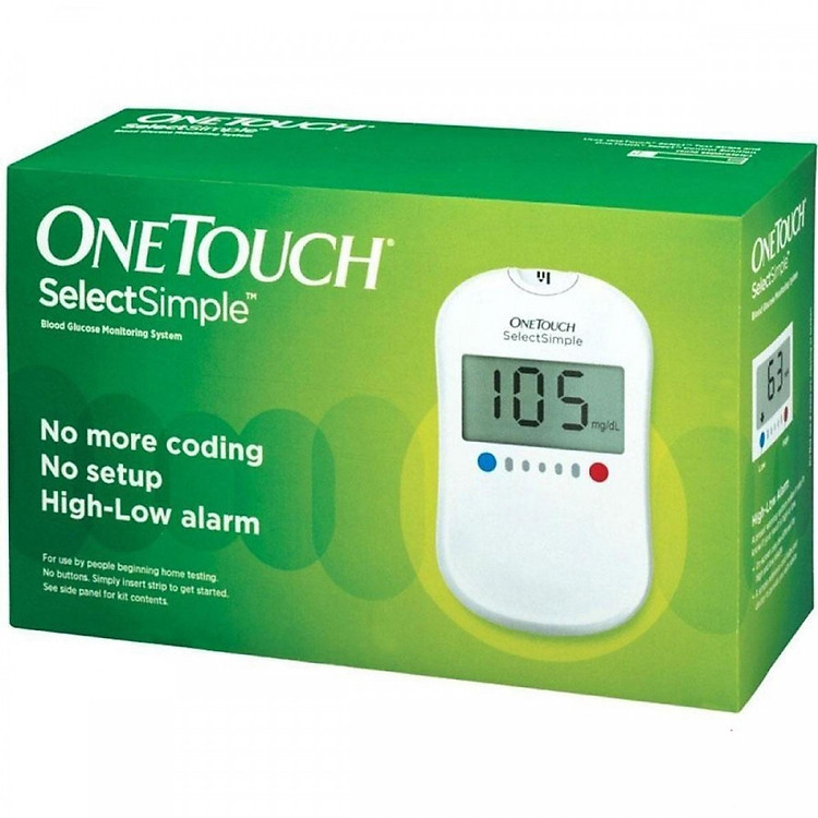 Combo Máy Đo Đường Huyết Onetouch SelectSimple Johnsons & Johnson ( Tặng 10 que thử + 100 kim lấy máu + 100 miếng cồn khô)