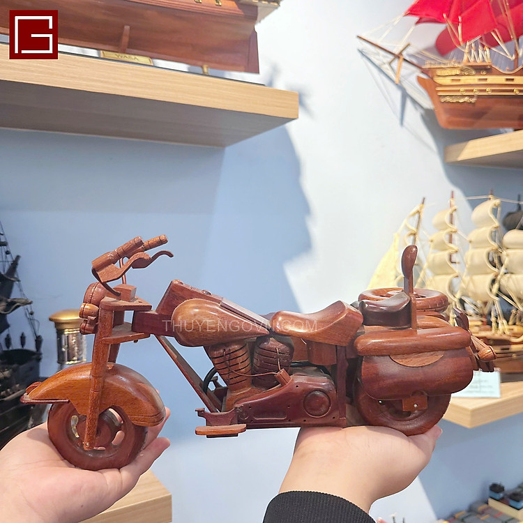 Mô Hình Mô Tô 3 Bánh Gỗ Tràm - Ảnh 4