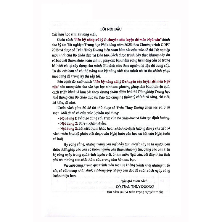 Rèn Kỹ Năng Xử Lí và Chuyên Sâu Luyện Đề Môn Ngữ Văn (Thi Tốt Nghiệp THPT Chương Trình GDPT 2018) - Ảnh 4