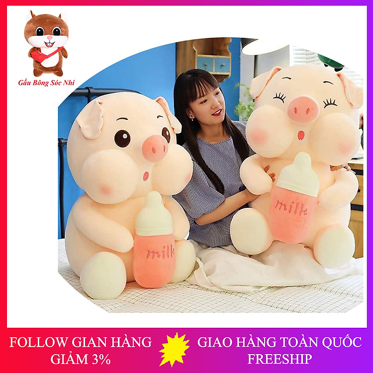 Mua tại MyKingdom: Gấu Bông Heo Ôm Bình Sữa 30cm - Ngập tràn khuyến mãi