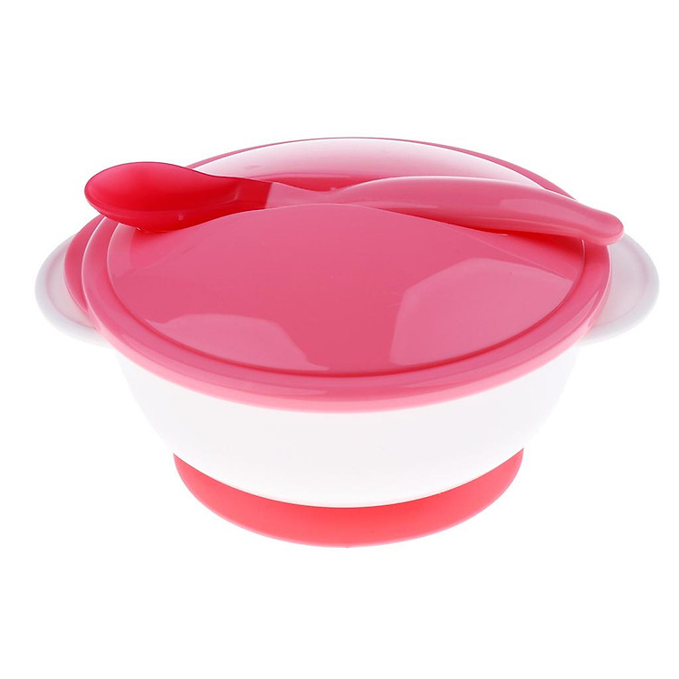 Baby Suction Bowl Temperature Colour Changing Spoon Feeding Tableware Blue