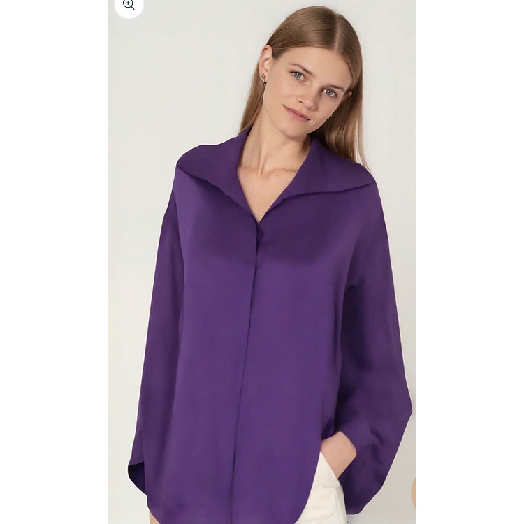 Áo Sơ Mi Oversized Nhã Top240 thời trang thiết kế Hity - Hình ảnh 2
