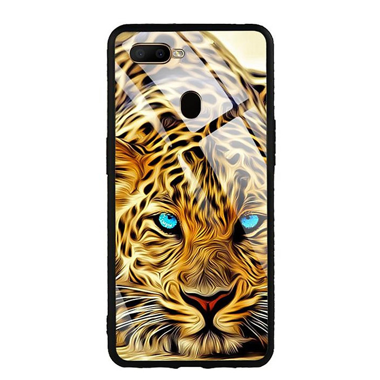 Ốp Lưng cho Oppo A5S - Mặt Kính Cường Lực - 0227 CHEETAH01 - Hàng Chính Hãng