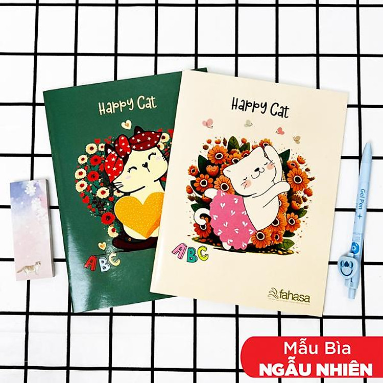 Bộ Tập Học Sinh Happy Cat 4 Ô Ly 96 Trang 80gsm (5 tập) - Ảnh 2