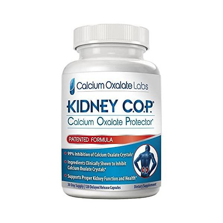 Kidney COP Calcium Oxalate Protector 120 Capsules, Patented Kidney Support for Calcium Oxalate Crystals, Helps Stops Recurrence of Stones, Stronger Than Chanca Piedra Stone Breaker Supplements
