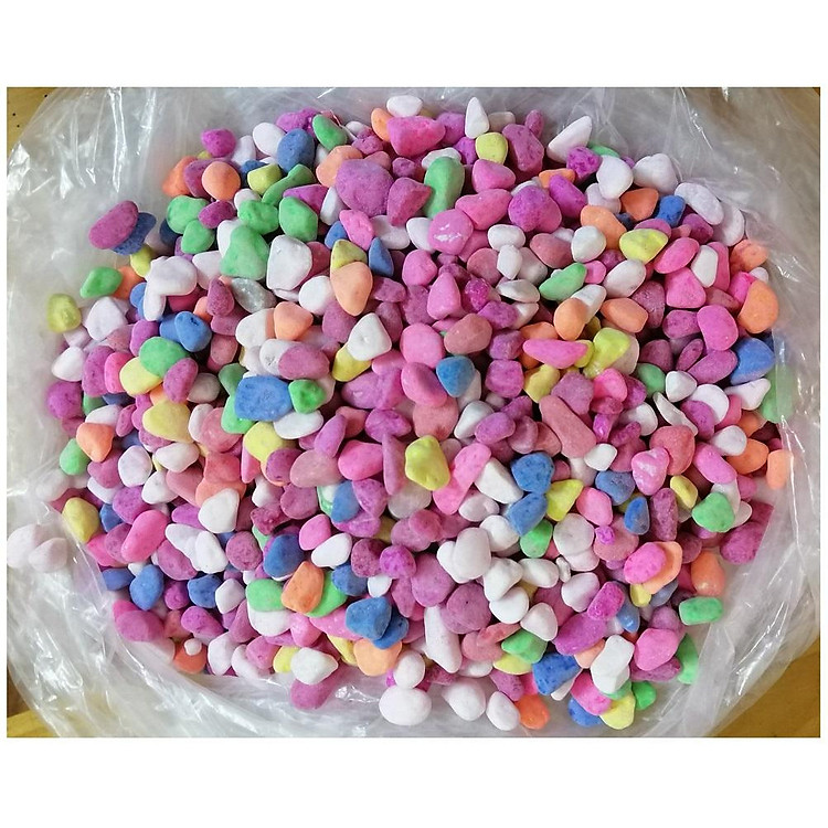 Túi 3Kg Sỏi Nhỏ Nhiều Màu, đường kính 1cm, Xếp Gốc Cây, Trang Trí Bể Cá