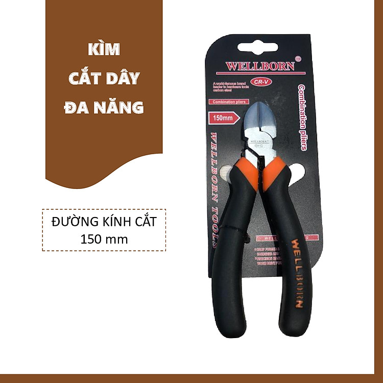 Kìm cắt dây - Kìm cắt dây điện đa năng, tay cầm bọc nhựa cao cấp - Cắt đường kính sản phẩm đến 150mm ( 6 inch )