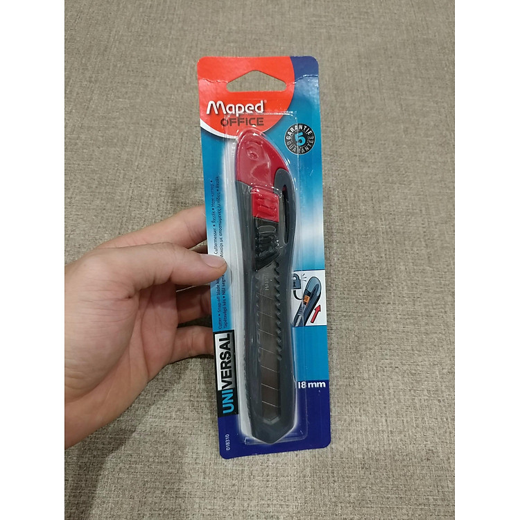 Dao Rọc Giấy Maped Plastic 18mm (Màu Đỏ) - Ảnh 2