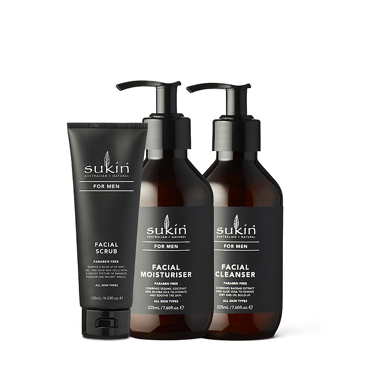Bộ Dưỡng Da Toàn Diện Cho Nam 1 Sữa Rửa Mặt For Men Cleanser 225ML & 1 Kem Dưỡng For Men Moisturiser 225ML & 1 Kem Tẩy Tế Bào Chết For Men Facial Scrub 125ML
