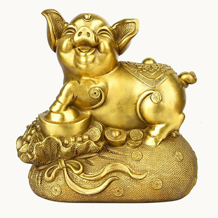 Tượng linh vật con heo bằng đồng thau phong thủy Tâm Thành Phát