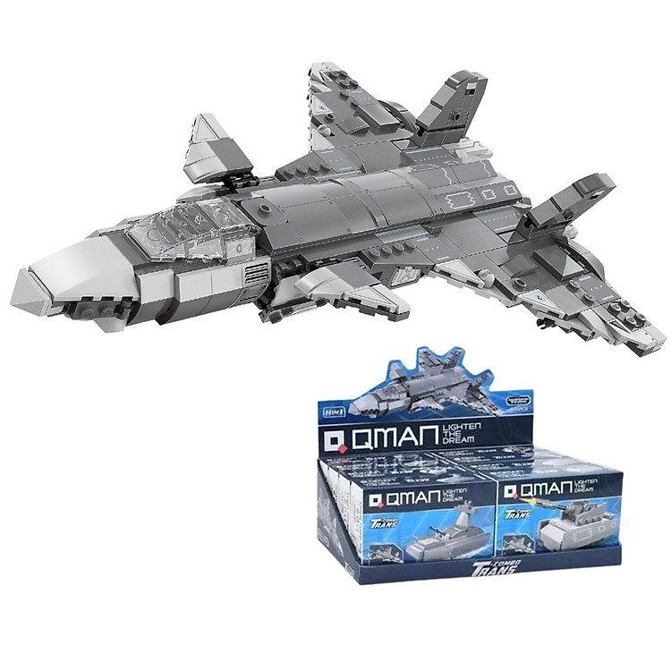 Đồ Chơi Xếp Hình Lắp Ráp Qman 42201 - Máy Bay Chiến Đấu (523 mảnh ghép) - Dành Cho Bé Trai Từ 6 Tuổi