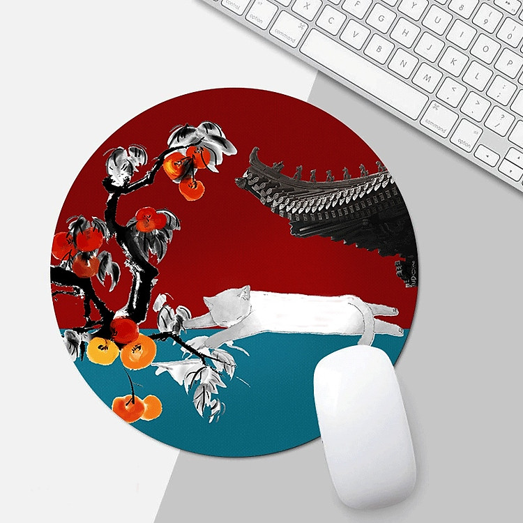 Miếng Lót Chuột Mouse Pad Tròn Dùng Trong Văn Phòng Học Tập Mẫu Hoạt Hình Cute_ Hàng chính hãng