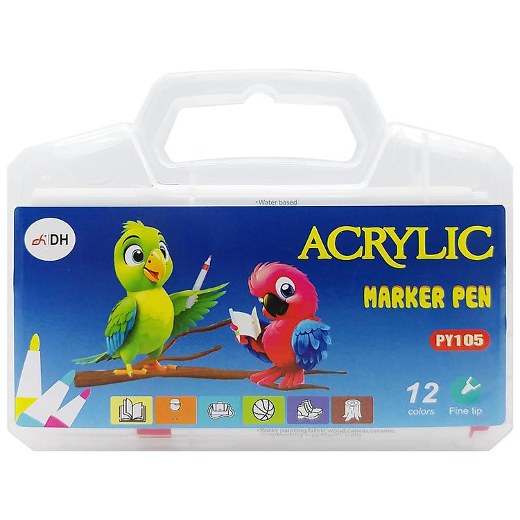 Bút Lông Màu Acrylic Marker Pen (12 chiếc) - Ảnh 5
