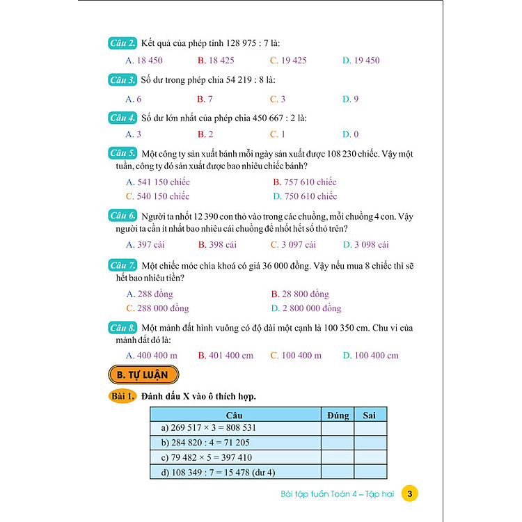 Bài Tập Tuần Toán 4 - Kết Nối Tri Thức (Tập 2) - Ảnh 3