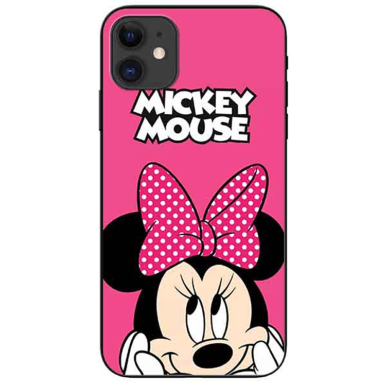 Ốp lưng in cho Iphone 11 Mẫu Chuột Nơ Chấm Bi