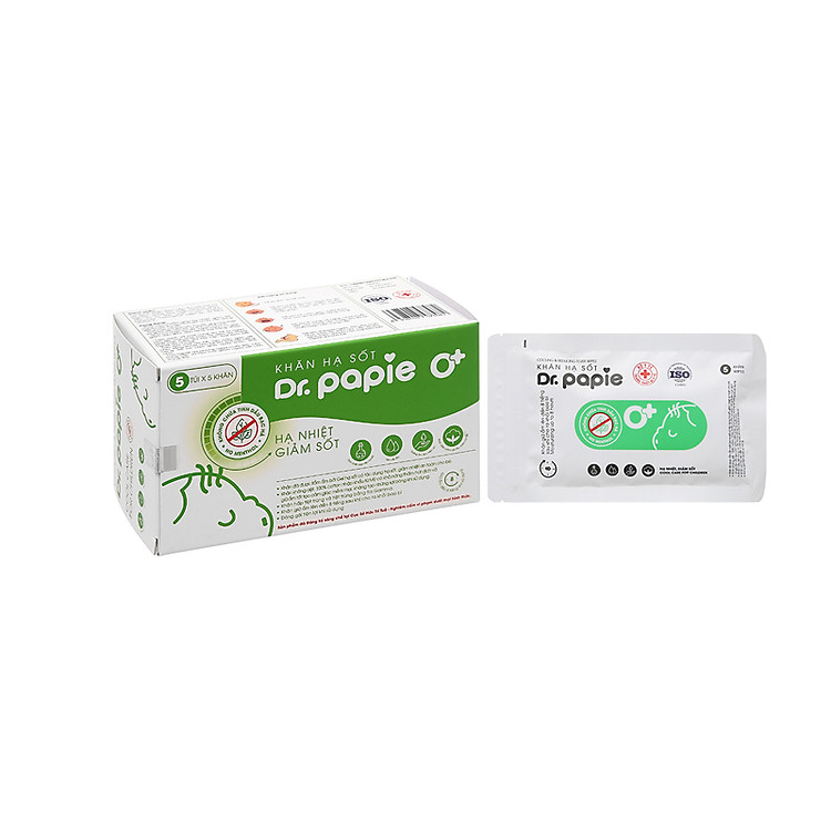 Khăn hạ sốt Dr.Papie 0+ (5 gói) Chính hãng Giá rẻ - Hình ảnh 2
