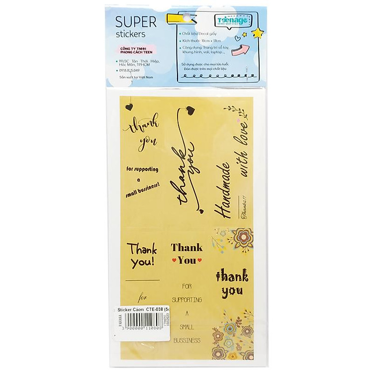 Sticker Cảm Ơn - Teenage CTE-038 (5 tờ) - Ảnh 3