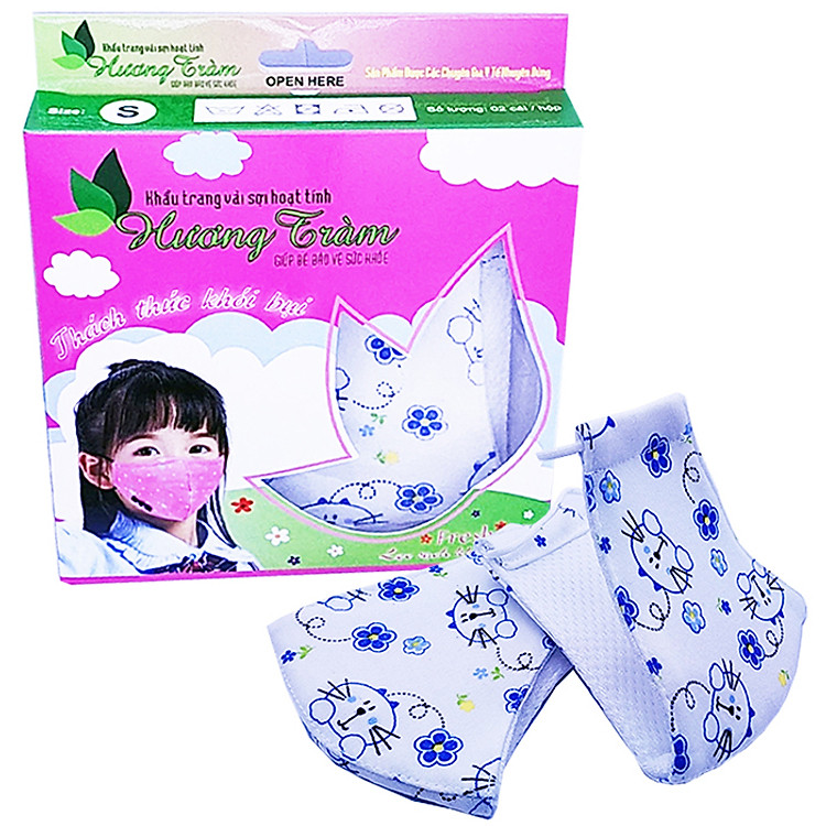 Khẩu Trang Vải Sợi Hoạt Tính Hương Tràm Cung Đình Size: Em Bé (2C/HỘP)