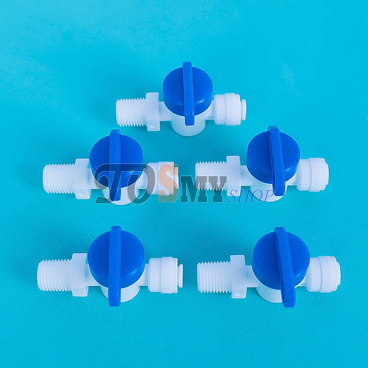 Van khóa ren ngoài 13 (1/4) ra dây 10mm (3/8) hoặc 6mm (1/4)- linh kiện máy lọc nước, phun sương, lắp dàn tưới cây, bể thủy sinh, cá cảnh, bán cạn (Hàng chính hãng)