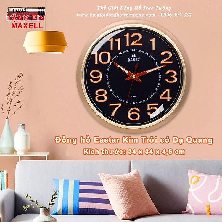 Đồng Hồ KIM TRÔI EASTAR Cao Cấp Tròn CỔ ĐIỂN Có DẠ QUANG - Bảo Hành 1 Năm - Tặng Pin Maxell