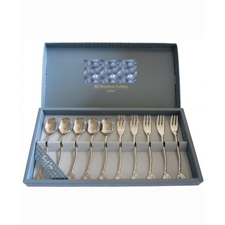 Set 10 thìa dĩa inox Rafaella nội địa Nhật Bản