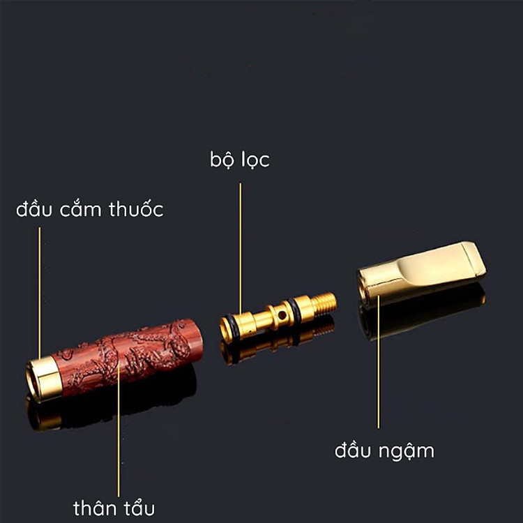 Tẩu Lọc Thuốc Gỗ Đàn Hương Cầm Tay 357ZB - Ảnh 6
