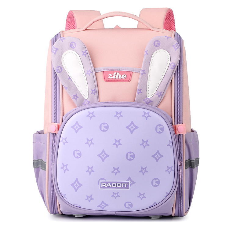 Balo chống gù dáng hộp cho bé HS9059 – Hồng Đậm