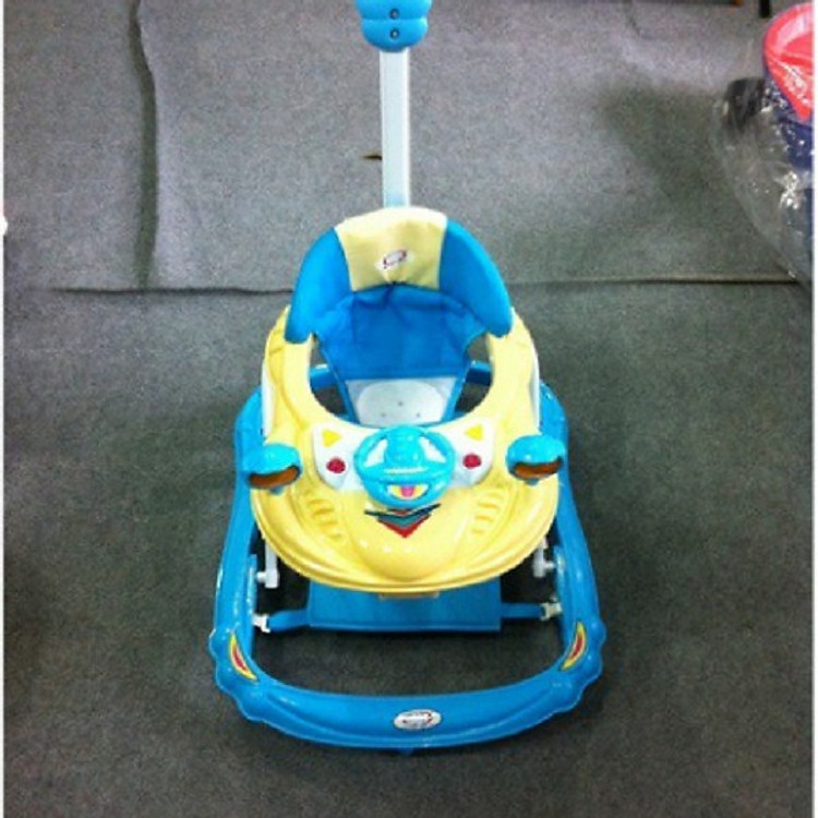 Xe tròn tập đi cho bé có nhạc, đệm lót, cán đẩy- màu cho bé gái