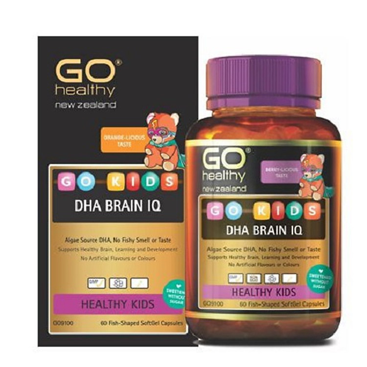 Viên Nhai Bổ Sung DHA Cho Bé New Zealand Go Kids DHA Brain IQ 60 Viên | Phát Triển Não Bộ - Thị Giác - Nhập Khẩu Chính Hãng