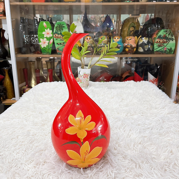 Bình cổ vịt sơn mài Thanh Bình Lê 3 kích thước thích hợp cắm hoa, trang trí, làm quà tặng,...